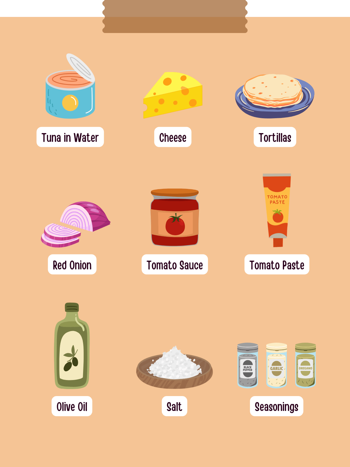 All ingredients for the high protein pizza recipe with tuna