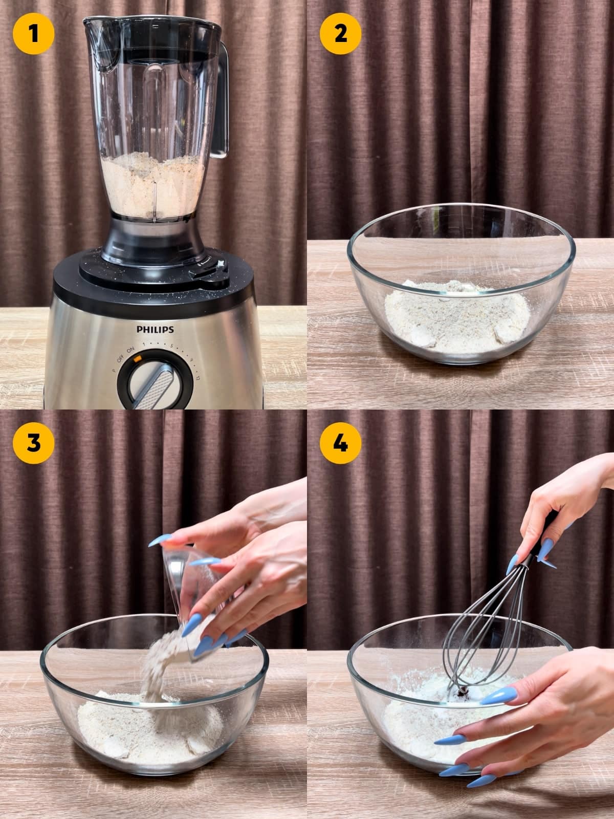 Mixing the dry ingredients of the pancakes