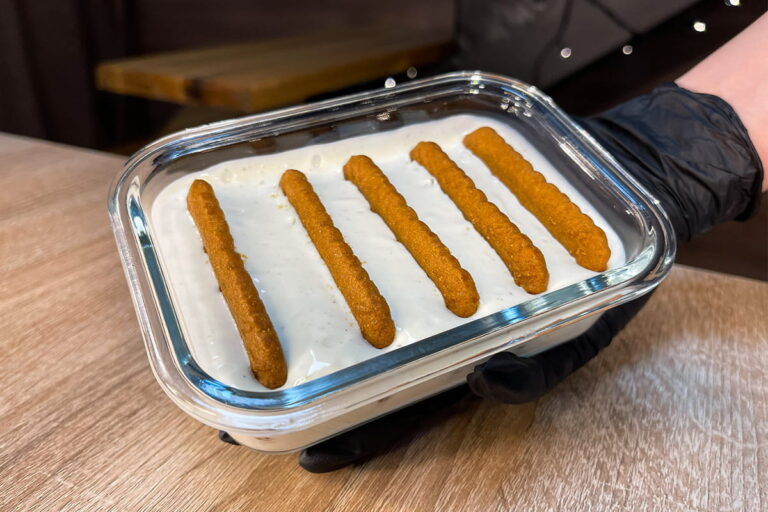 High-Protein Japanese Yogurt Cheesecake (Viral Biscoff Recipe) served in a glass container