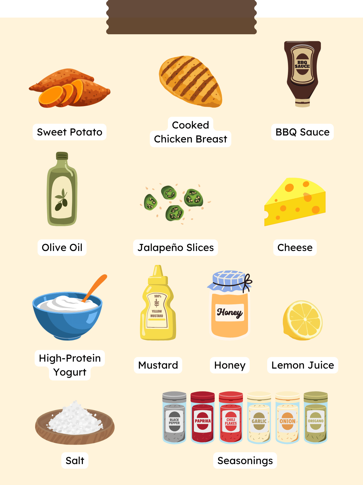 All ingredients for Loaded Sweet Potato Fries