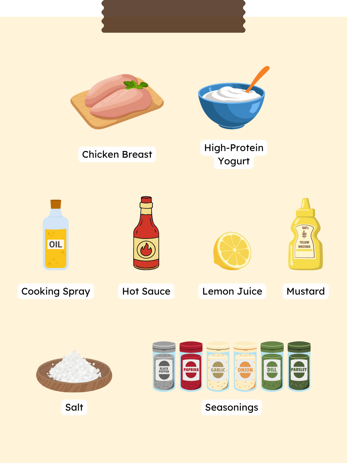 Ingredients for Air Fryer Buffalo Chicken Tenders without breading.